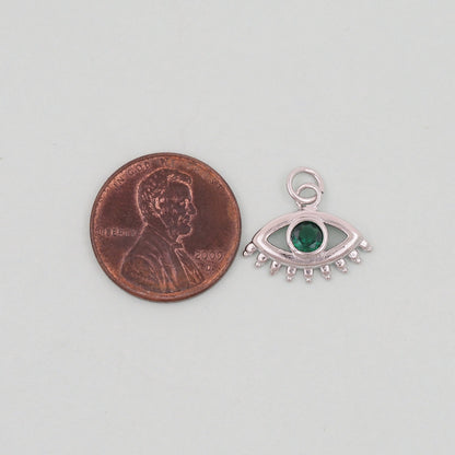 18K Gold Filled Evil Eye Pendant,Evil Eye Charm Bracelet Necklace for DIY Jewelry Making Supply