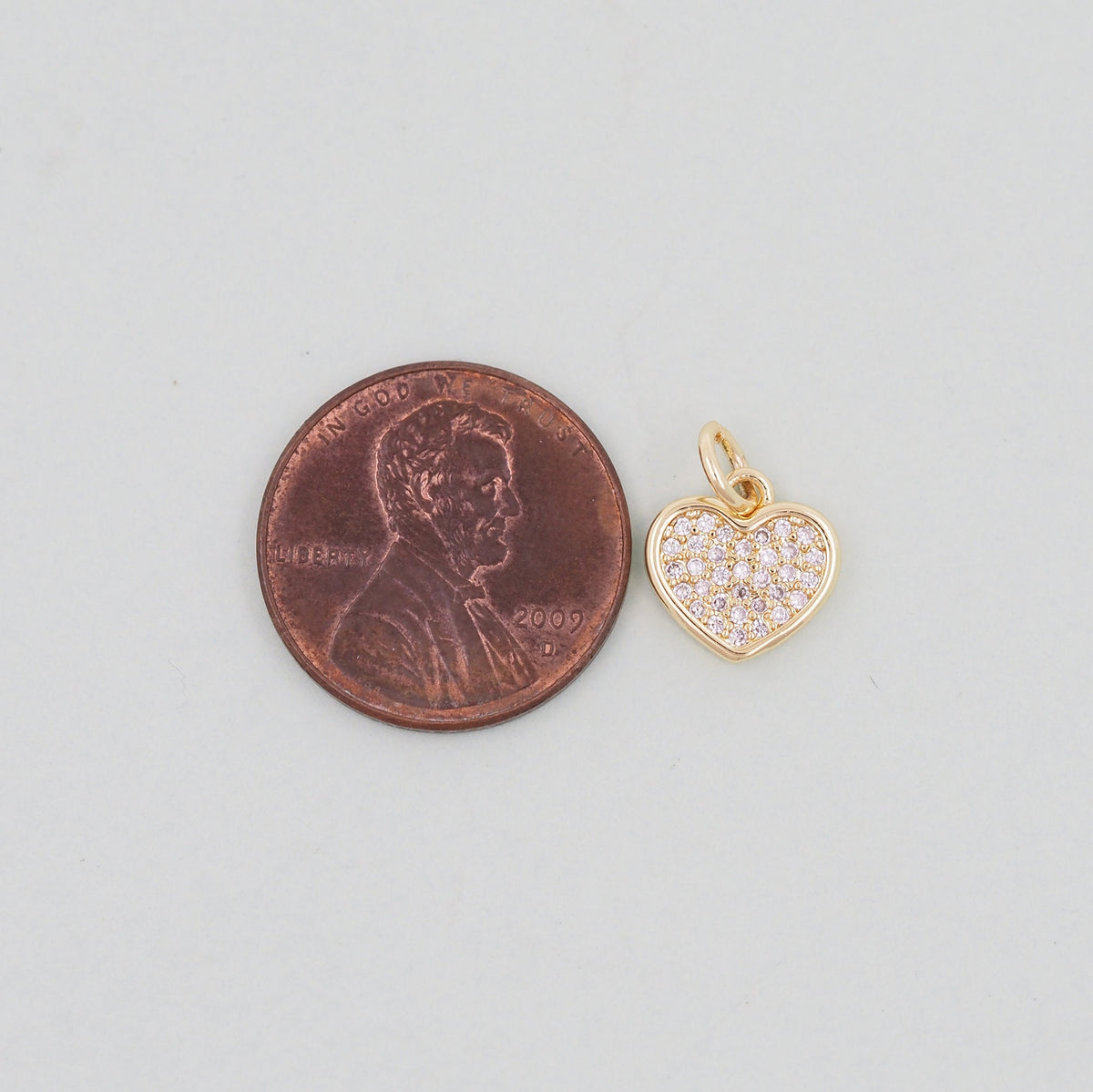 Gold Heart Charms,18K Gold Filled Heart Pendant,Heart Charm Bracelet Necklace for DIY Jewelry Making Supply