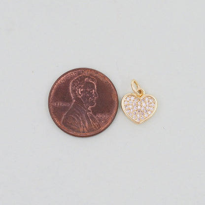 Gold Heart Charms,18K Gold Filled Heart Pendant,Heart Charm Bracelet Necklace for DIY Jewelry Making Supply