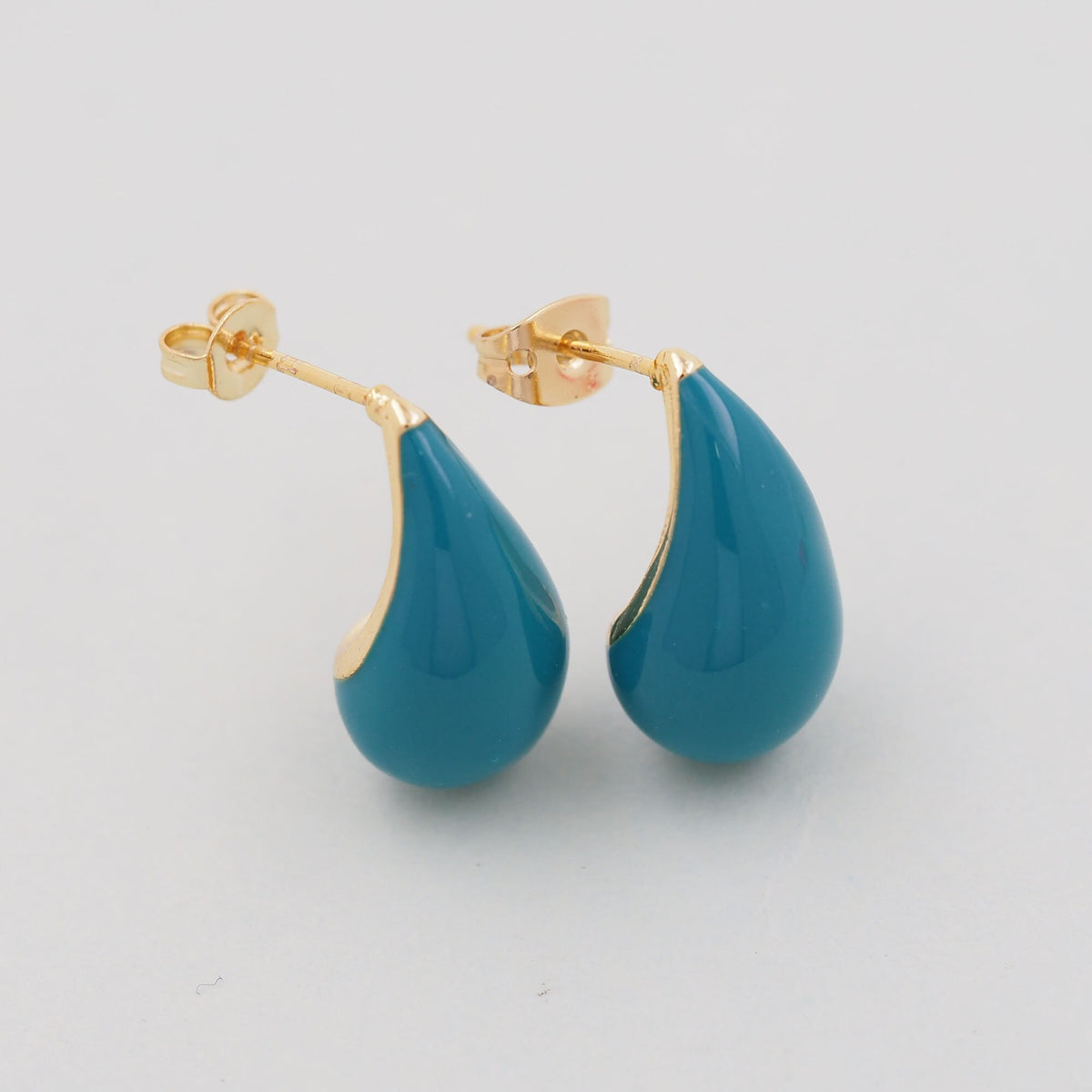 18K Gold Filled Enamel Teardrop Hoop Earrings for Jewelry Making