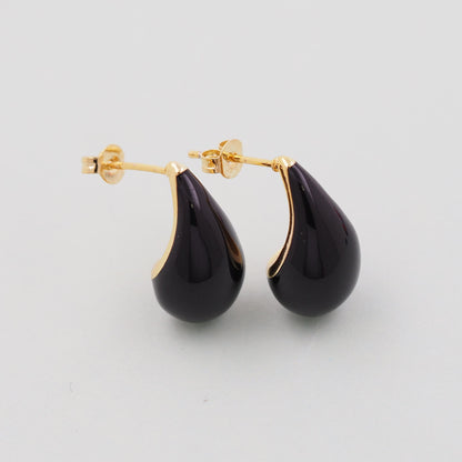 1pair 18K Gold Filled Teardrop Earrings,Gold Earrings,Dainty Enamel Earrings