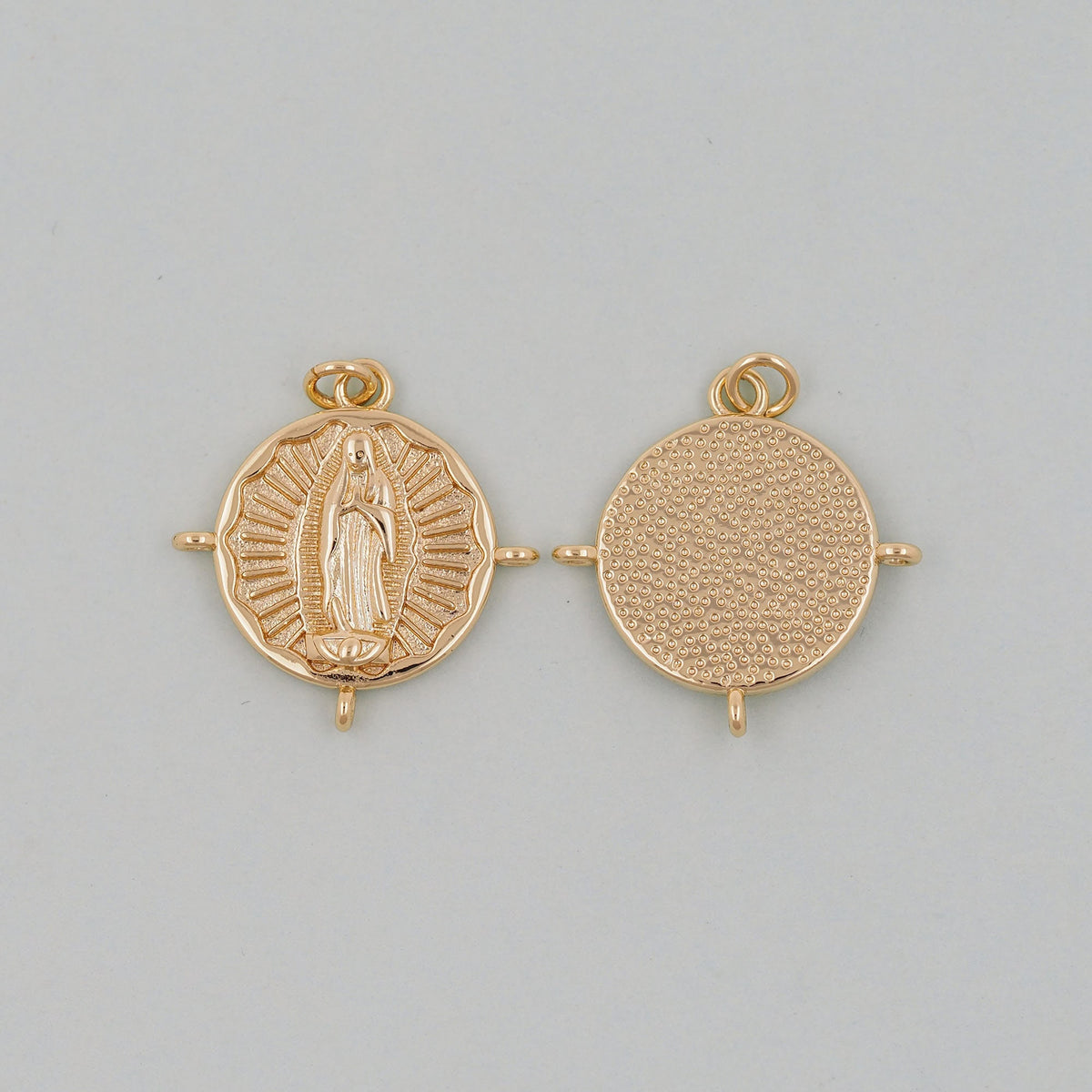 Gold Our Lady of Guadalupe Charms,18K Gold Filled virgin mary Pendant Charm Bracelet Necklace for DIY Jewelry Making Supply
