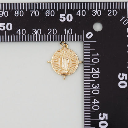 Gold Our Lady of Guadalupe Charms,18K Gold Filled virgin mary Pendant Charm Bracelet Necklace for DIY Jewelry Making Supply
