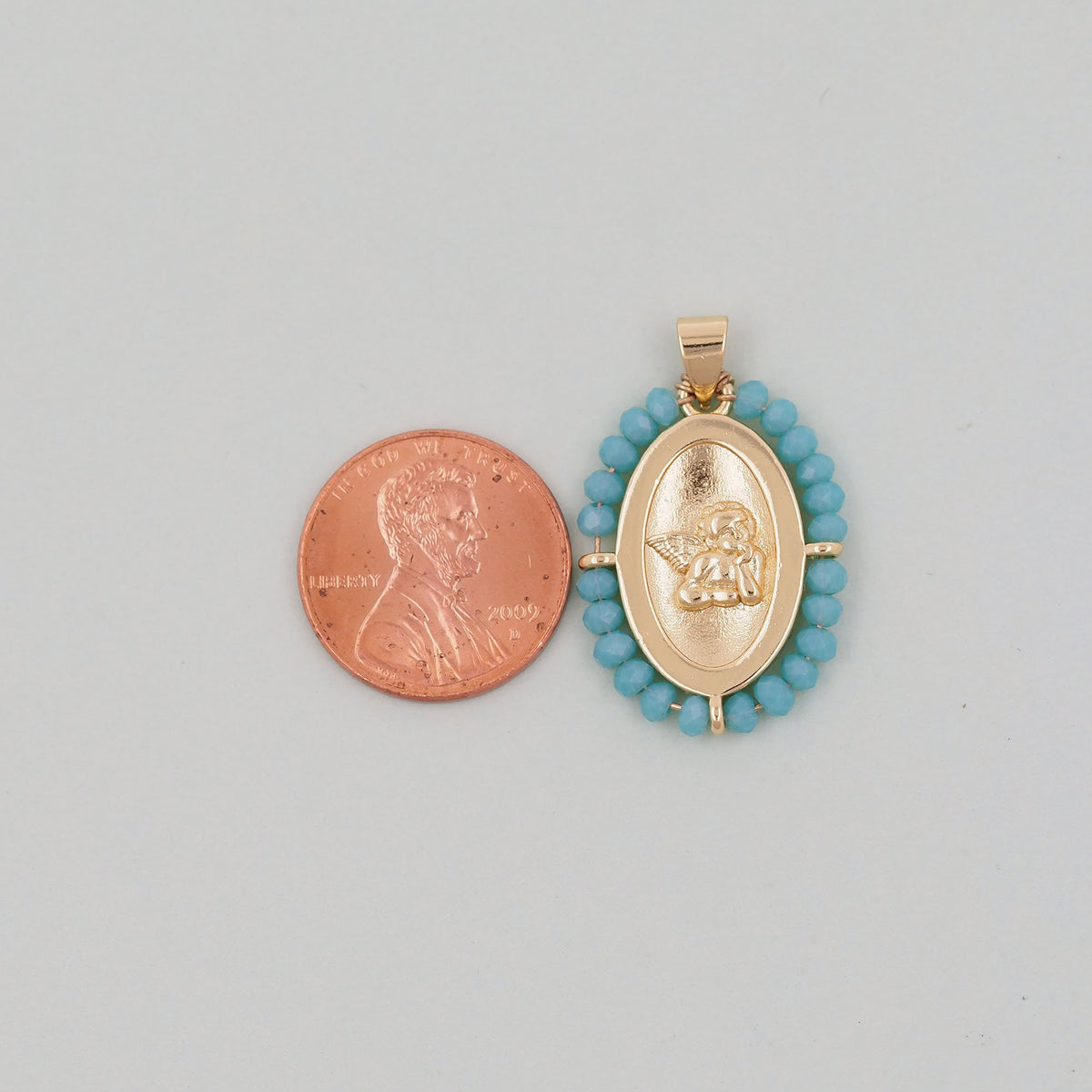 18K Gold Filled Crystal Angel Charm Pendant for Jewelry Making