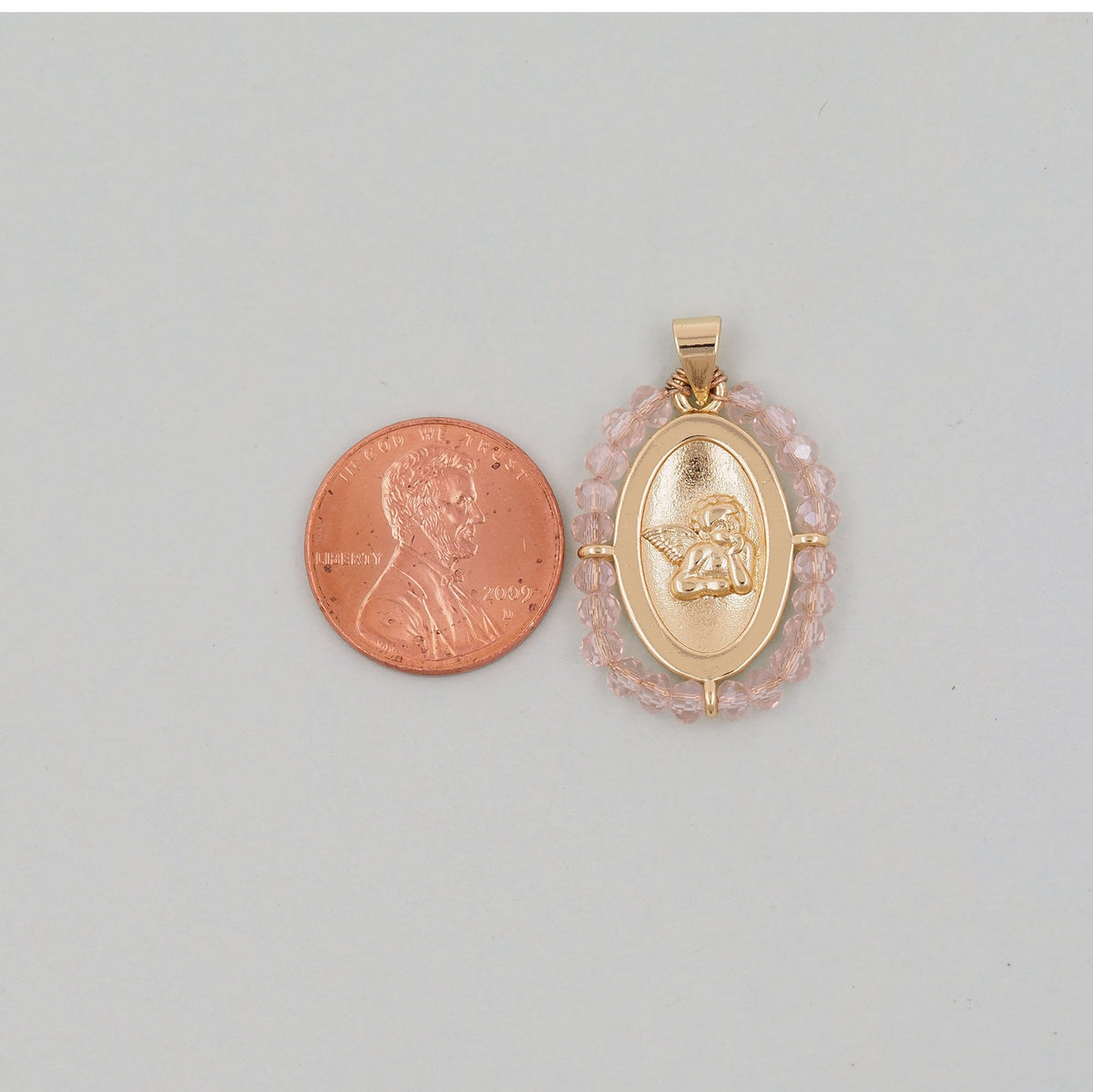 18K Gold Filled Crystal Angel Charm Pendant for Jewelry Making