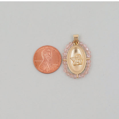 18K Gold Filled Crystal Angel Charm Pendant for Jewelry Making