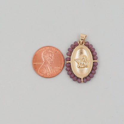 18K Gold Filled Crystal Angel Charm Pendant for Jewelry Making