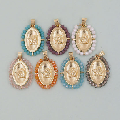 18K Gold Filled Crystal Angel Charm Pendant for Jewelry Making