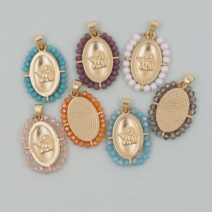 18K Gold Filled Crystal Angel Charm Pendant for Jewelry Making