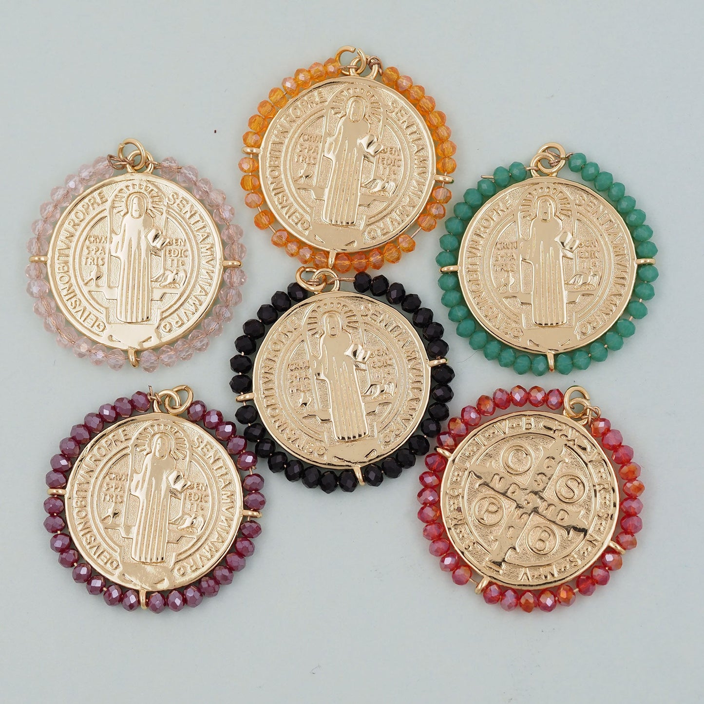 Gold Benedict Charms,18K Gold Filled Crystal Benedict Pendant,Benedict Charm Bracelet Necklace for DIY Jewelry Making Supply