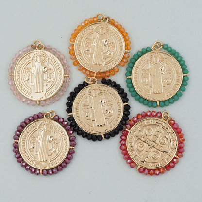 Gold Benedict Charms,18K Gold Filled Crystal Benedict Pendant,Benedict Charm Bracelet Necklace for DIY Jewelry Making Supply