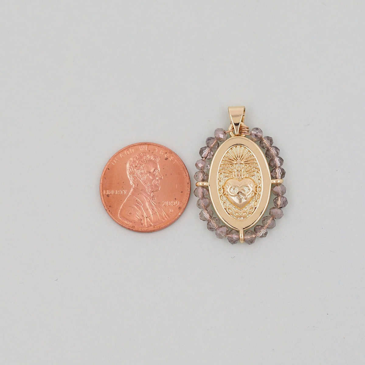 18K Gold Filled Sacred Heart Charm Pendant for Jewelry Making