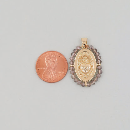 18K Gold Filled Sacred Heart Charm Pendant for Jewelry Making