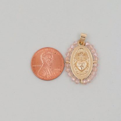 18K Gold Filled Sacred Heart Charm Pendant for Jewelry Making