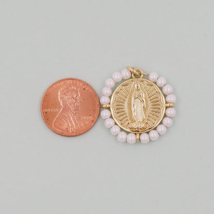 Gold Our Lady of Guadalupe Charms,18K Gold Filled crystal virgin mary Pendant Charm Bracelet Necklace for DIY Jewelry Making 
