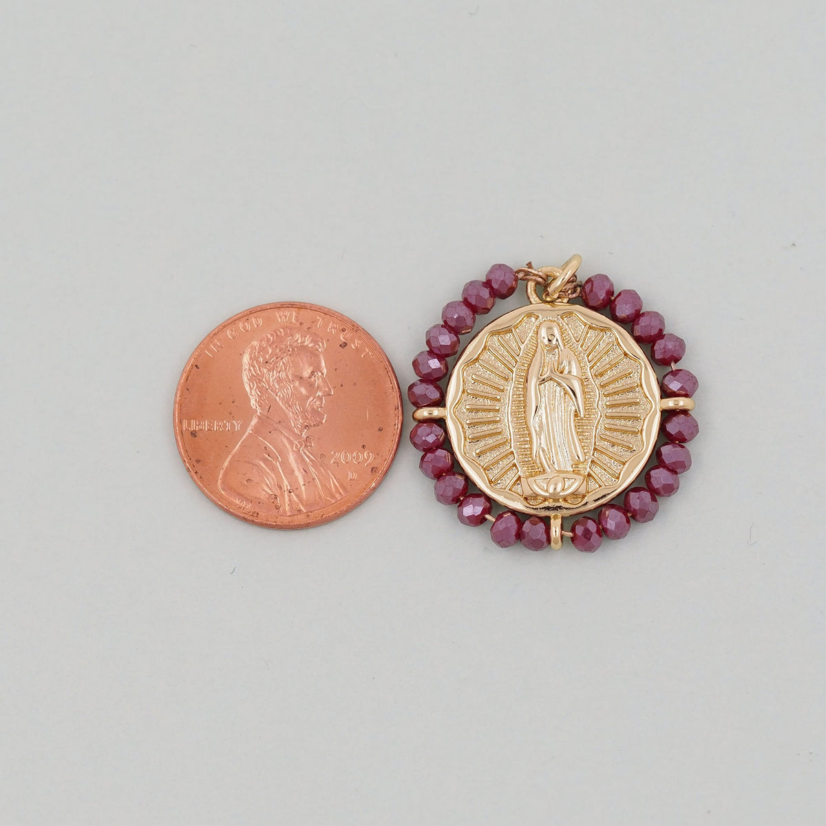 Gold Our Lady of Guadalupe Charms,18K Gold Filled crystal virgin mary Pendant Charm Bracelet Necklace for DIY Jewelry Making 