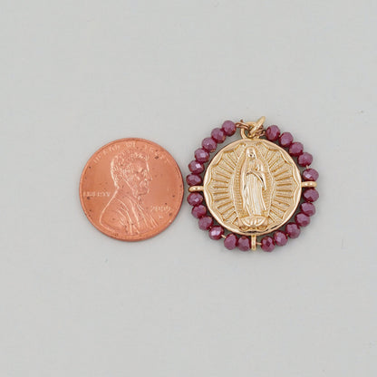 Gold Our Lady of Guadalupe Charms,18K Gold Filled crystal virgin mary Pendant Charm Bracelet Necklace for DIY Jewelry Making 