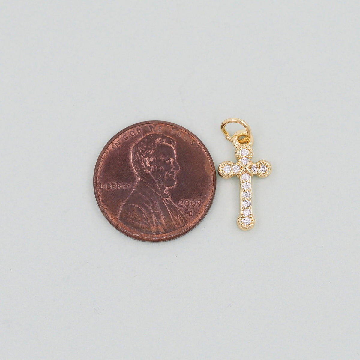 Gold Cross Charms,18K Gold Filled Cross Pendant,Silver Religious Charm Bracelet Necklace for DIY Jewelry Making Supply