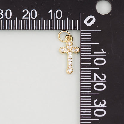 18K Gold Filled Cross Charm Pendant for Jewelry Making