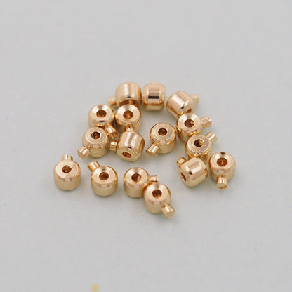 Gold Fixed positioning Beads Charms,18K Gold Filled buckle Clasps Beads Bracelet Necklace for DIY Jewelry Making Supply hole 1mm