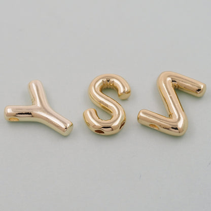 Gold letter Charms,18K Gold Filled letter Pendant,initial Charm Bracelet Necklace for DIY Jewelry Making Supply
