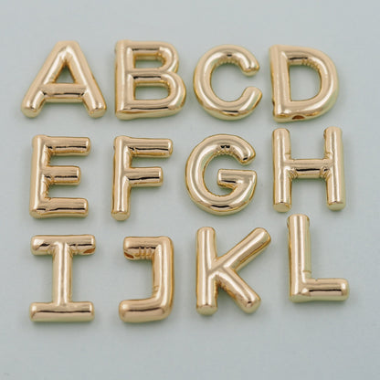 Gold letter Charms,18K Gold Filled letter Pendant,initial Charm Bracelet Necklace for DIY Jewelry Making Supply