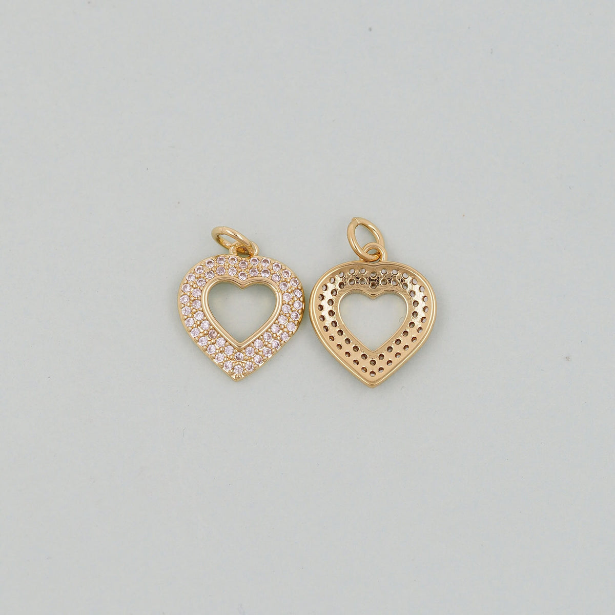 18K Gold Filled Heart Charm Pendant for Jewelry Making
