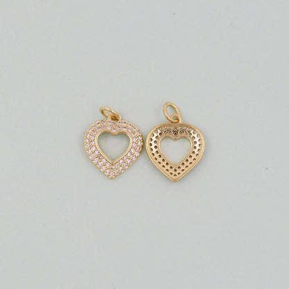 18K Gold Filled Heart Charm Pendant for Jewelry Making