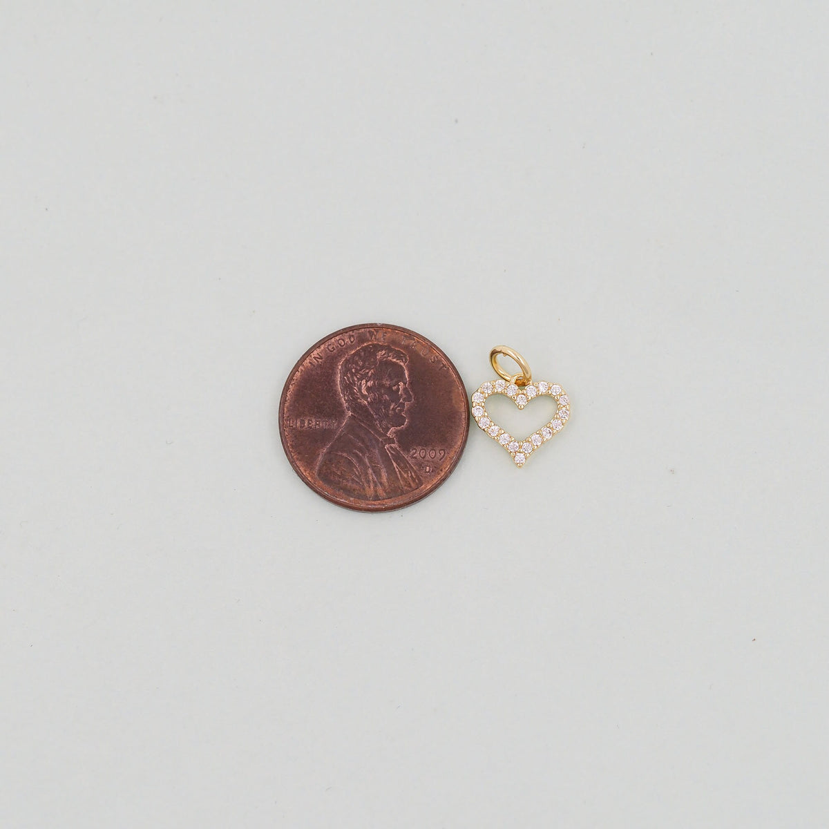 18K Gold Filled Heart Charm Pendant for Jewelry Making