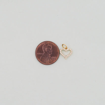 18K Gold Filled Heart Charm Pendant for Jewelry Making