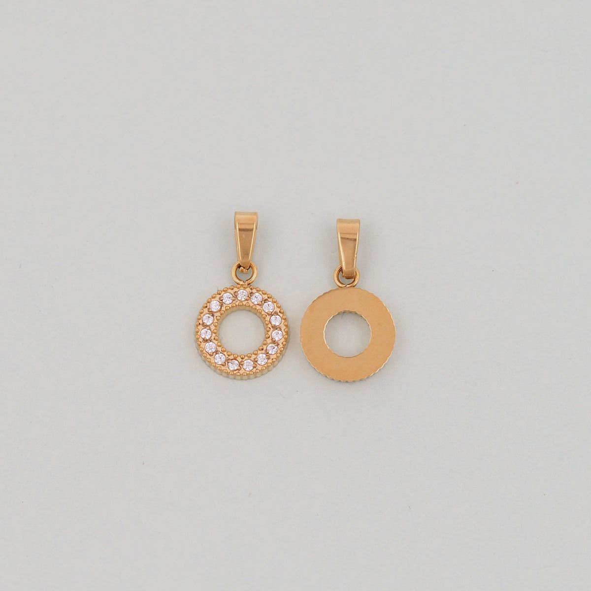 Gold Round Charms,18K Gold Filled Round Donut Pendant,Round Charm Bracelet Necklace for DIY Jewelry Making Supply