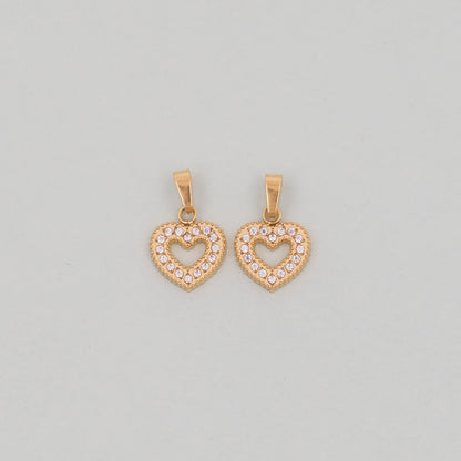 18K Gold Filled Heart Charm Pendant for Jewelry Making