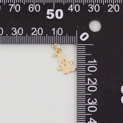 Gold ghost Charms,18K Gold Filled ghost Pendant Charm Bracelet Necklace for DIY Jewelry Making Supply