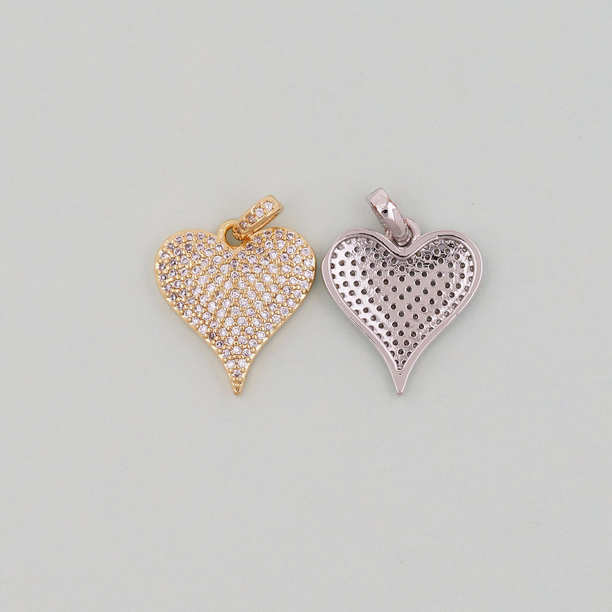 18K Gold Filled Heart Charm Pendant for Jewelry Making