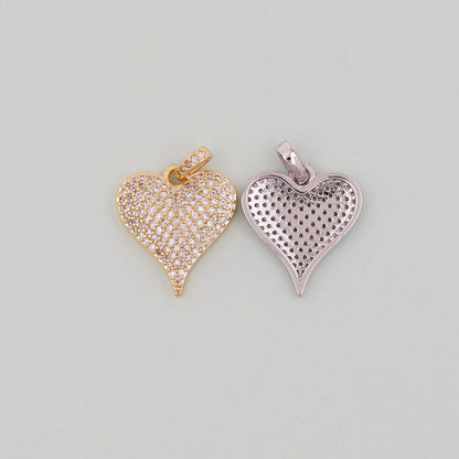18K Gold Filled Heart Charm Pendant for Jewelry Making