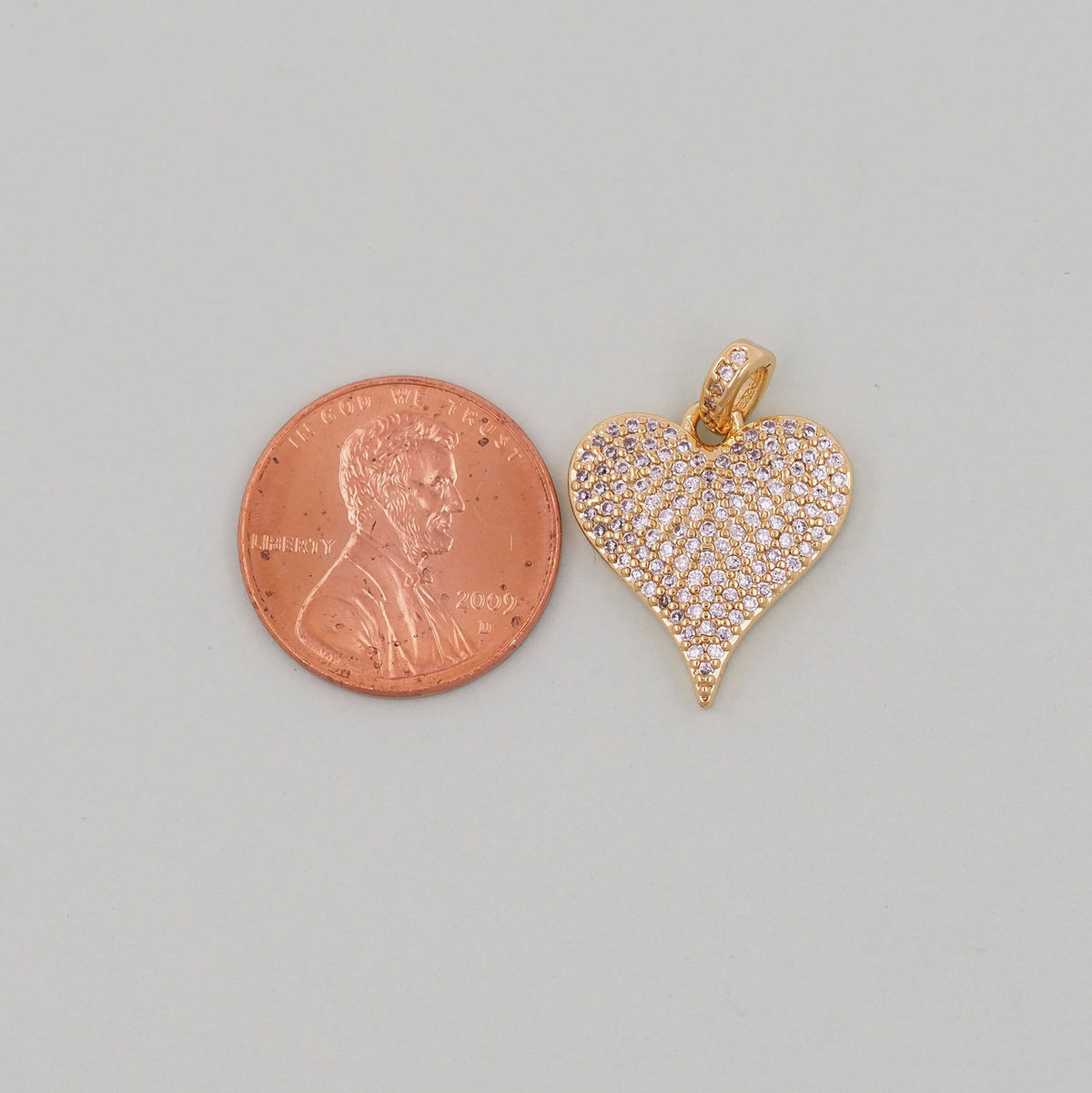 18K Gold Filled Heart Charm Pendant for Jewelry Making
