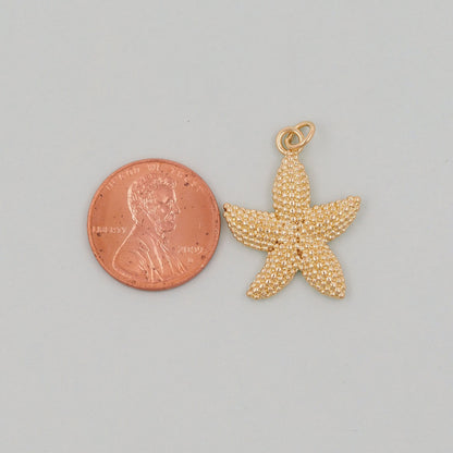 Gold Starfish Charms,18K Gold Filled Sea star Pendant,Starfish Charm Bracelet Necklace for DIY Jewelry Making Supply