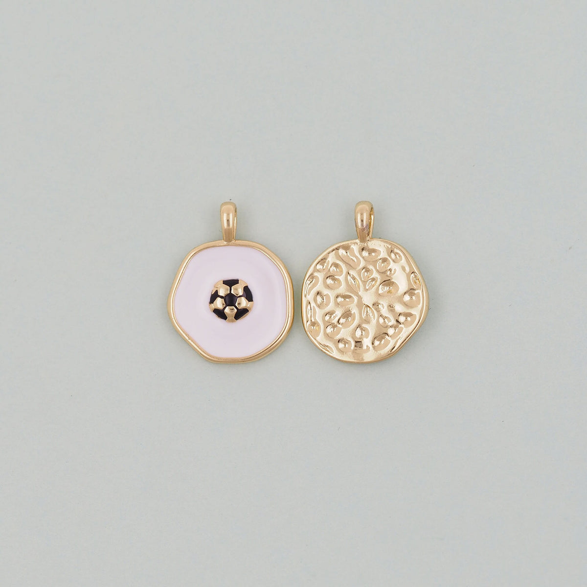 Gold football Charms,18K Gold Filled football Pendant,soccer Charm Bracelet Necklace for DIY Jewelry Making Supply