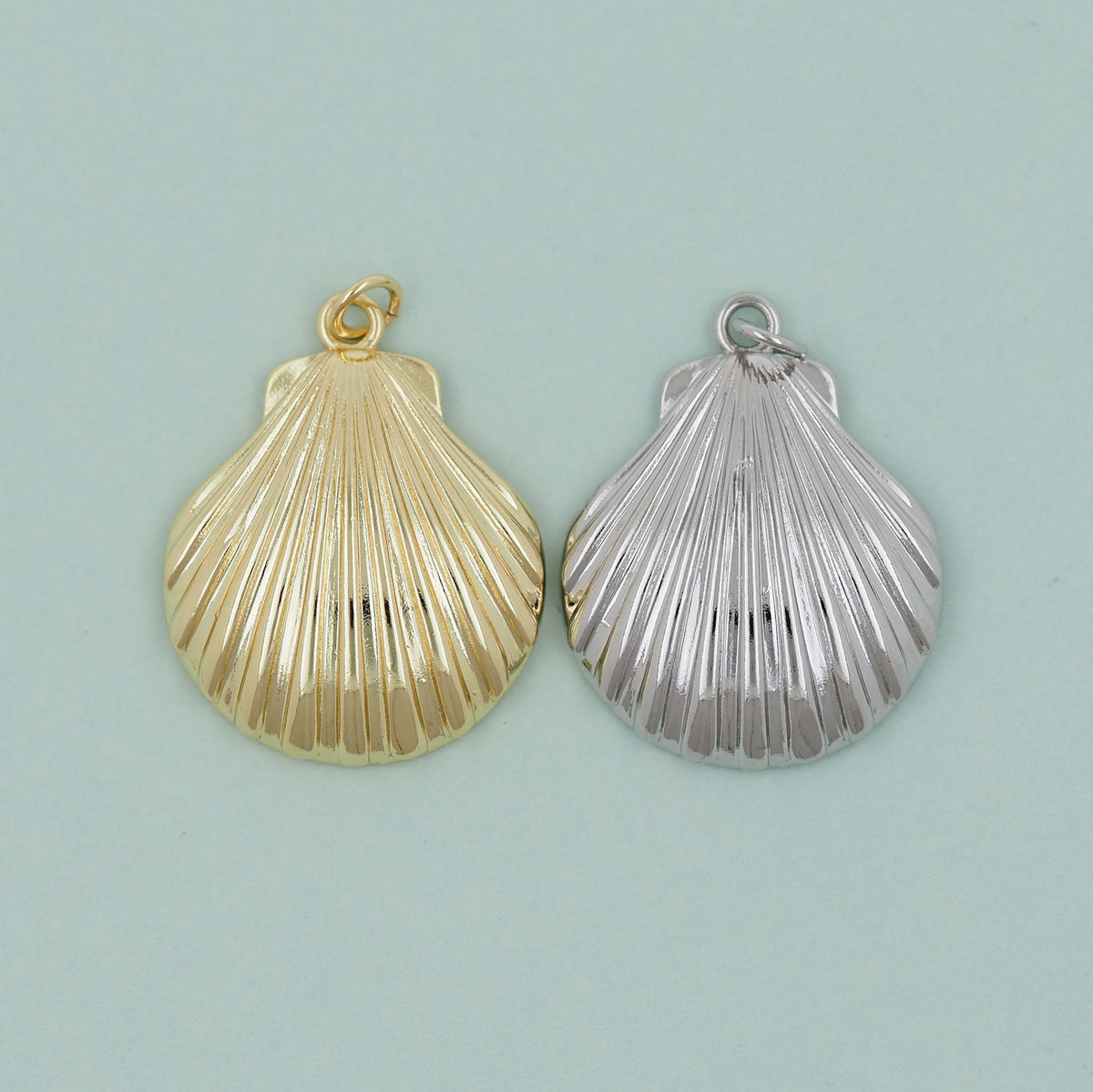 Gold Shell Charms,18K Gold Filled Conch Shell Pendant,Conch Shell Charm Bracelet Necklace for DIY Jewelry Making Supply