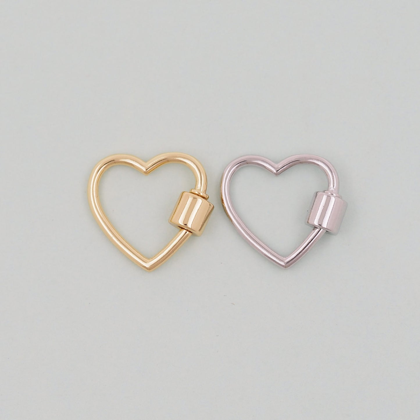 18K Gold Filled Heart Carabiner Clasp,Buckle Clasp,Carabiner Screw Clasp,Turnbuckle,for DIY Jewelry