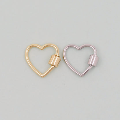 18K Gold Filled Heart Carabiner Clasp,Buckle Clasp,Carabiner Screw Clasp,Turnbuckle,for DIY Jewelry