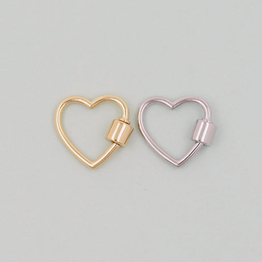 18K Gold Filled Heart Carabiner Clasp,Buckle Clasp,Carabiner Screw Clasp,Turnbuckle,for DIY Jewelry