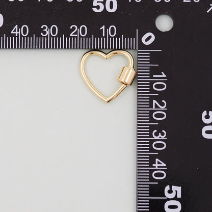 18K Gold Filled Heart Carabiner Clasp,Buckle Clasp,Carabiner Screw Clasp,Turnbuckle,for DIY Jewelry