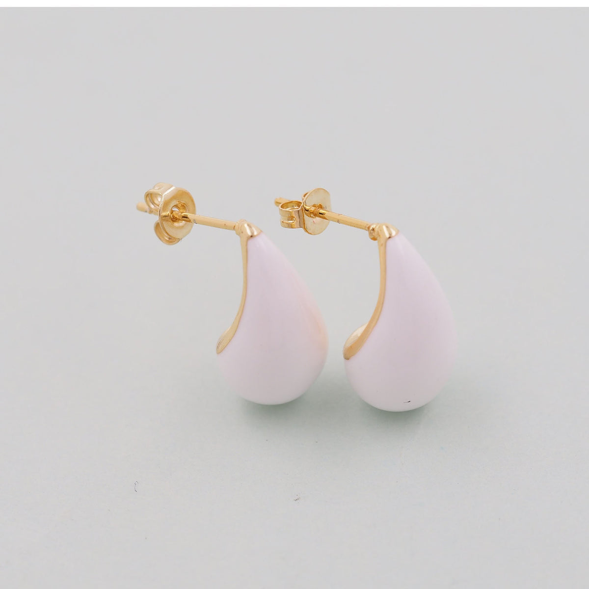 18K Gold Filled Enamel Teardrop Hoop Earrings for Jewelry Making