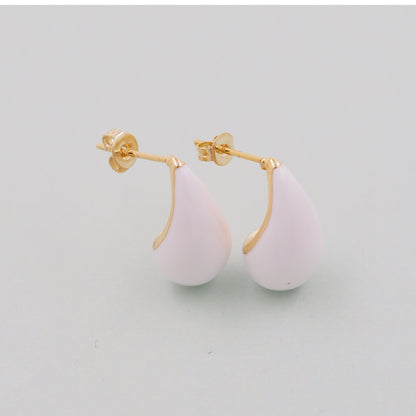 18K Gold Filled Enamel Teardrop Hoop Earrings for Jewelry Making