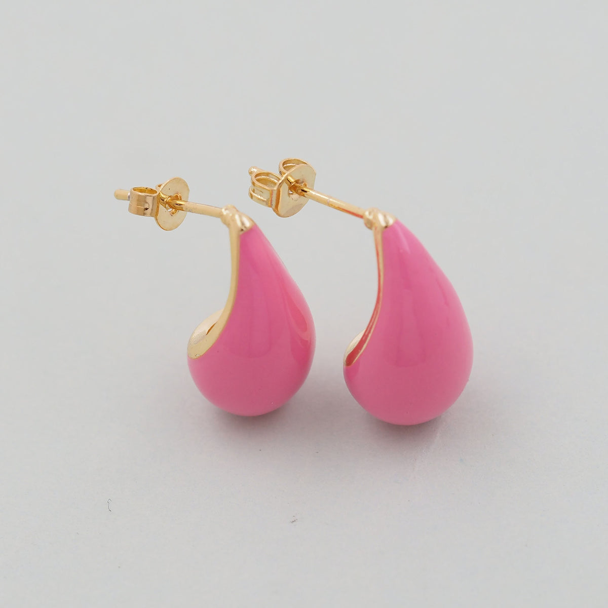 18K Gold Filled Enamel Teardrop Hoop Earrings for Jewelry Making
