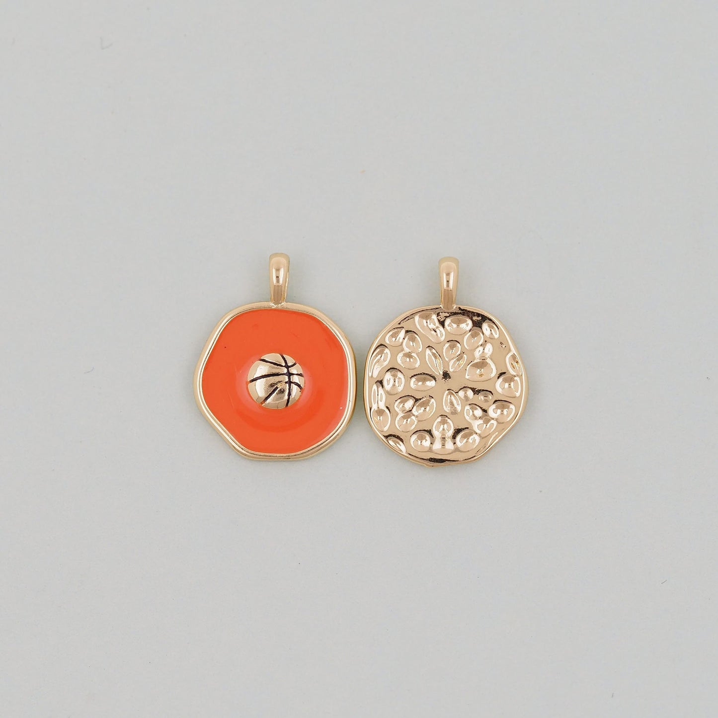 Gold basketball Charms,18K Gold Filled basketball Pendant,sports Charm Bracelet Necklace for DIY Jewelry Making Supply