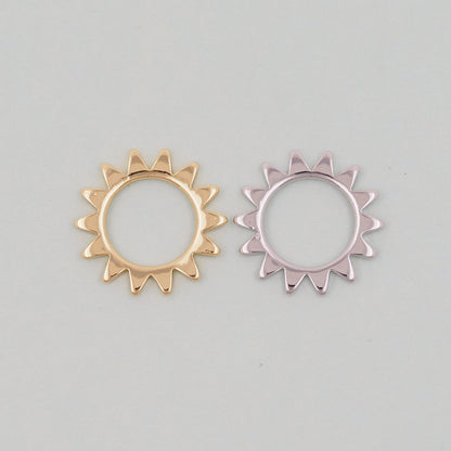 Gold Sun Charms,18K Gold Filled Sun Pendant,Celestial Charm Bracelet Necklace for DIY Jewelry Making Supply