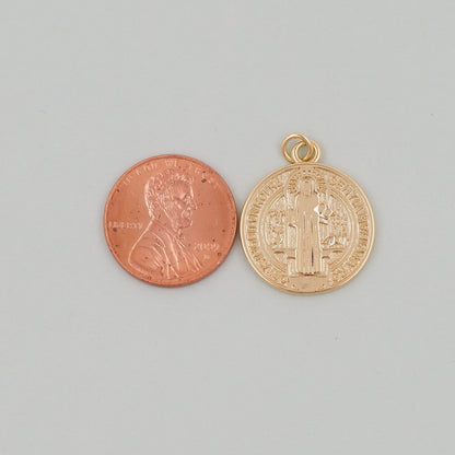 Gold Double sided Charms,18K Gold Filled Cross Pendant,Jesus Charm Bracelet Necklace for DIY Jewelry Making Supply