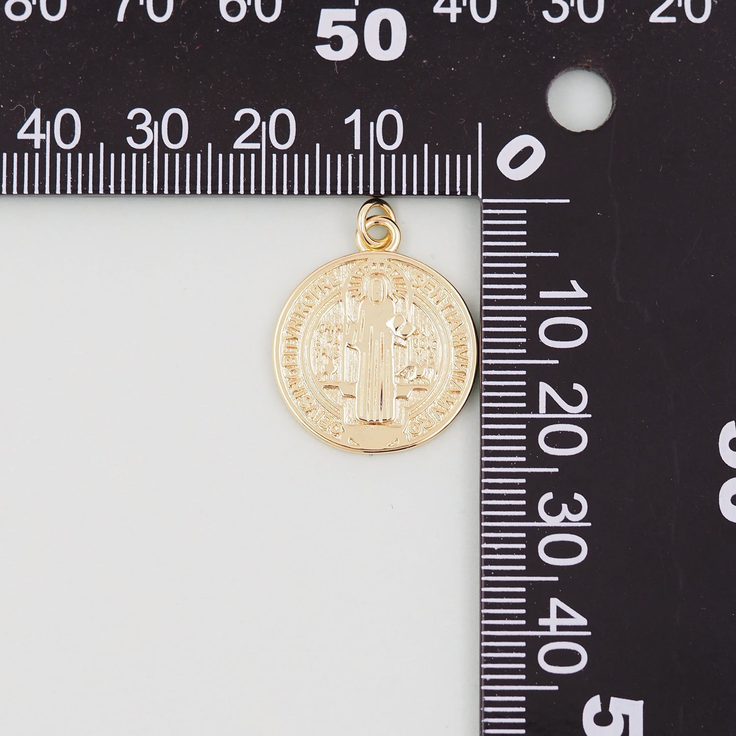 Gold Double sided Charms,18K Gold Filled Cross Pendant,Jesus Charm Bracelet Necklace for DIY Jewelry Making Supply